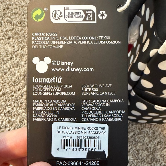 Loungefly Disney Polka Dot Minnie Backpack - Picture 5 of 5